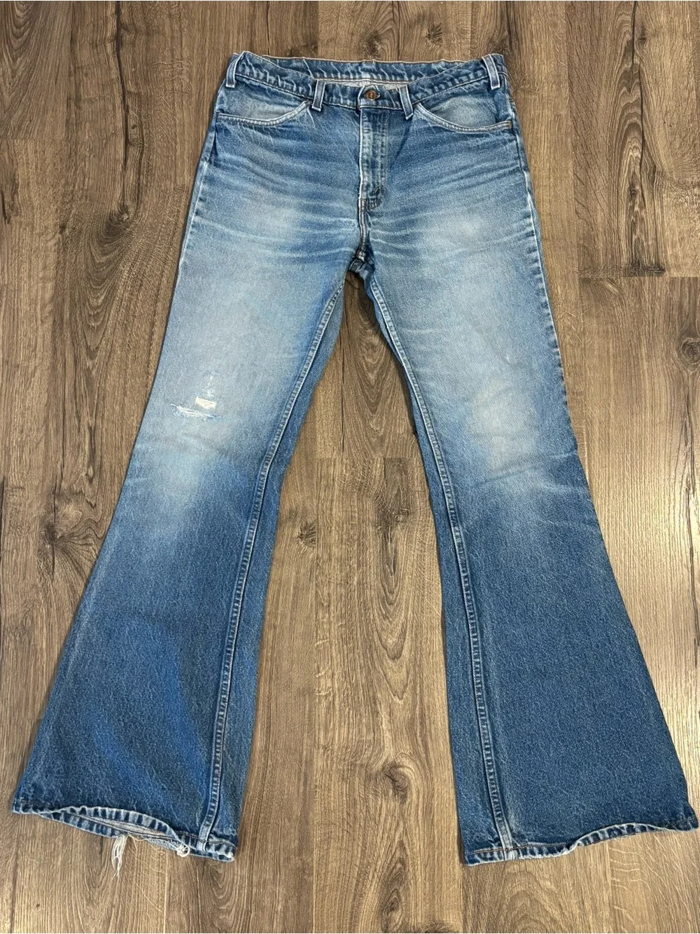 Vintage 70’s? Levi's Orange Tab 575 Blue Bell Bottom High Waist Jeans Mens 32x34